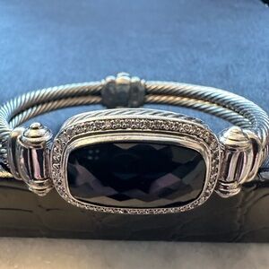 Elegant Silver and Black Women's Bracelet